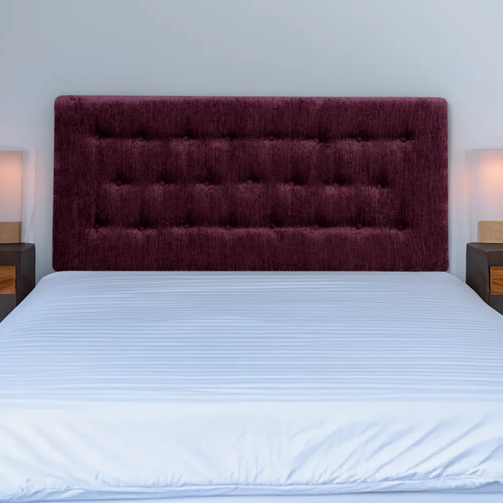 Lona King Size Buttoned Headboard - Purple, Chenille