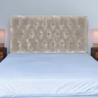 Lona King Size Buttoned Headboard - Silver, Chenille