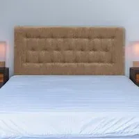 Lona Single Buttoned Headboard - Cream, Chenille