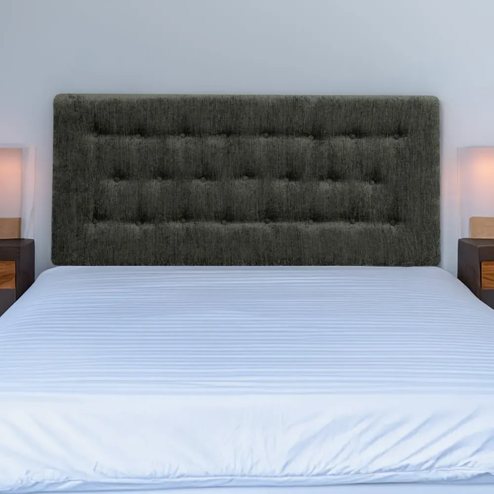 Lona Single Buttoned Headboard - Grey, Chenille