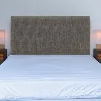 Lona Single Buttoned Headboard - Grey, Linen