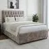 Lona Single Divan Base with Headboard and Storage - Silver, Chenille