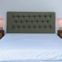 Lona Small Double Buttoned Headboard - Charcoal, Linen