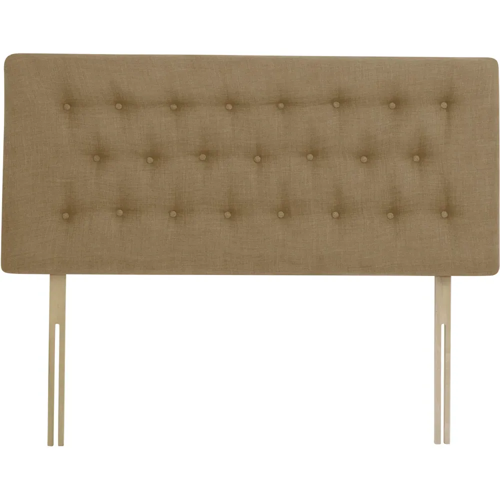 Lona Small Double Buttoned Headboard - Cream, Linen