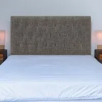 Lona Small Double Buttoned Headboard - Grey, Linen