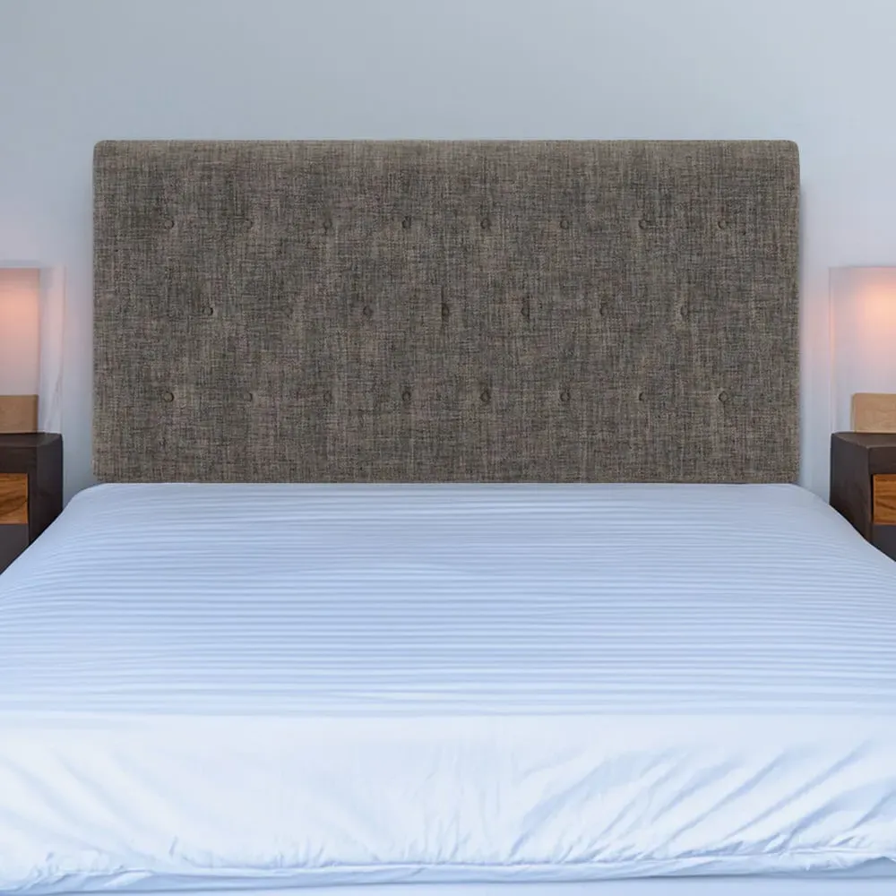 Lona Small Double Buttoned Headboard - Grey, Linen