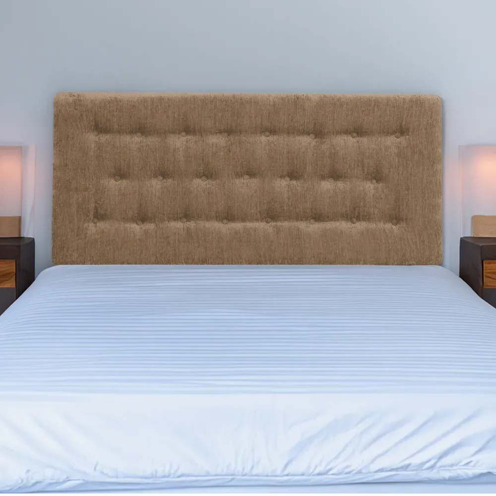 Lona Small Double Buttoned Headboard - Mink, Chenille