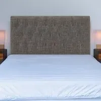 Lona Super King Size Buttoned Headboard - Grey, Linen