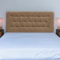 Lona Super King Size Buttoned Headboard - Mink, Chenille