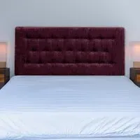 Lona Super King Size Buttoned Headboard - Purple, Chenille