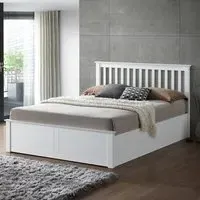 Malmo Small Double Ottoman Bed Frame with Storage - White