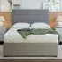 Milan King Size Divan Base with Headboard - Silver, Velvet