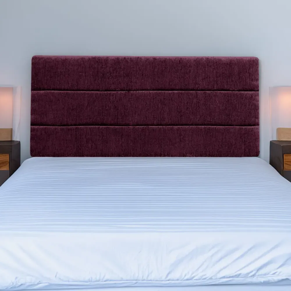 Milan King Size Headboard - Aubergine, Chenille