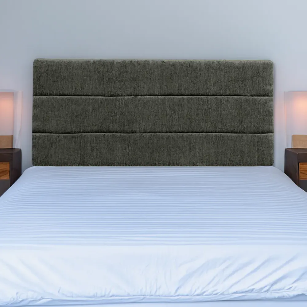 Milan King Size Headboard - Grey, Chenille