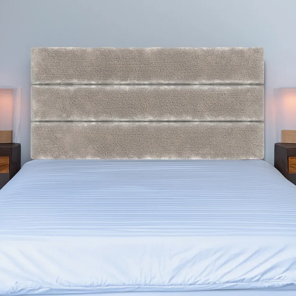 Milan King Size Headboard - Silver, Chenille