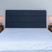 Milan Super King Headboard - Blue, Linen