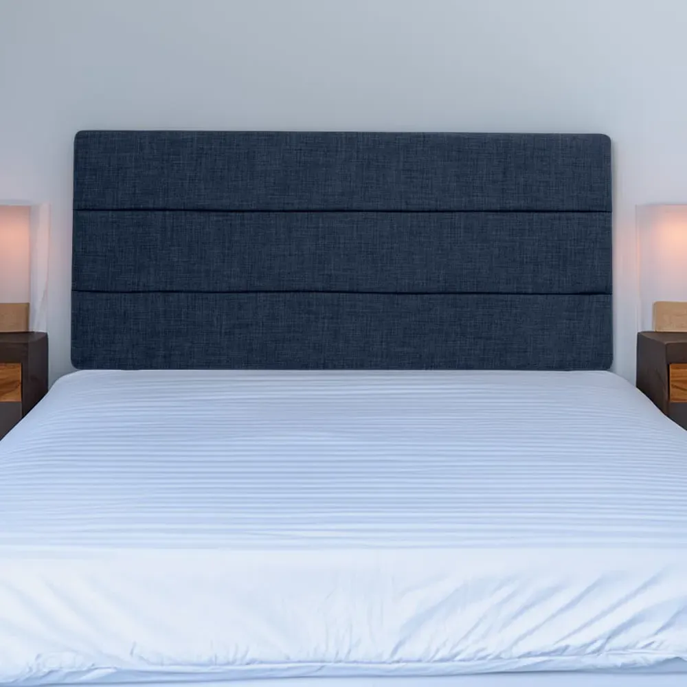 Milan Super King Headboard - Blue, Linen