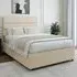 Naples Small Double Divan Base with Storage - Cream, Velvet