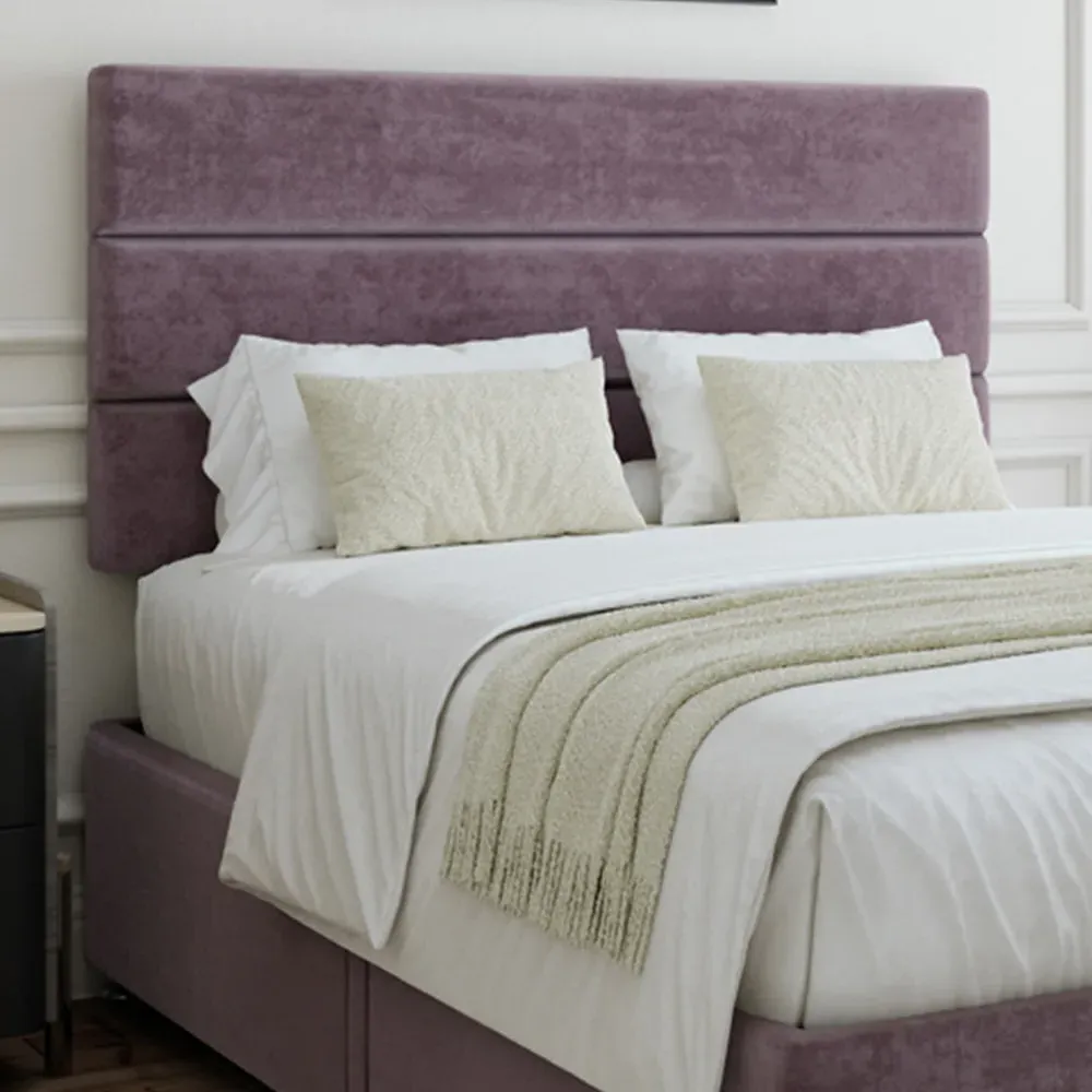 Naples Small Double Divan Base with Storage - Mauve, Velvet