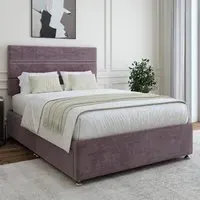 Naples Small Double Divan Base with Storage - Mauve, Velvet