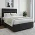 Naples Super King Divan Base with Milan Headboard - Black, Velvet