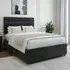 Naples Super King Size Divan Base with Milan Headboard - Black, Velvet