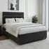 Naples Super King Size Divan Base with Milan Headboard - Black, Velvet