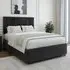 Naples Super King Size Divan Base with Pearl Headboard - Black, Velvet