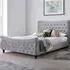 Oxford King Size Sleigh Bed Frame - Grey, Velvet