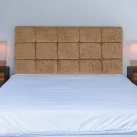 Pearl Double Squared Headboard - Cream, Chenille