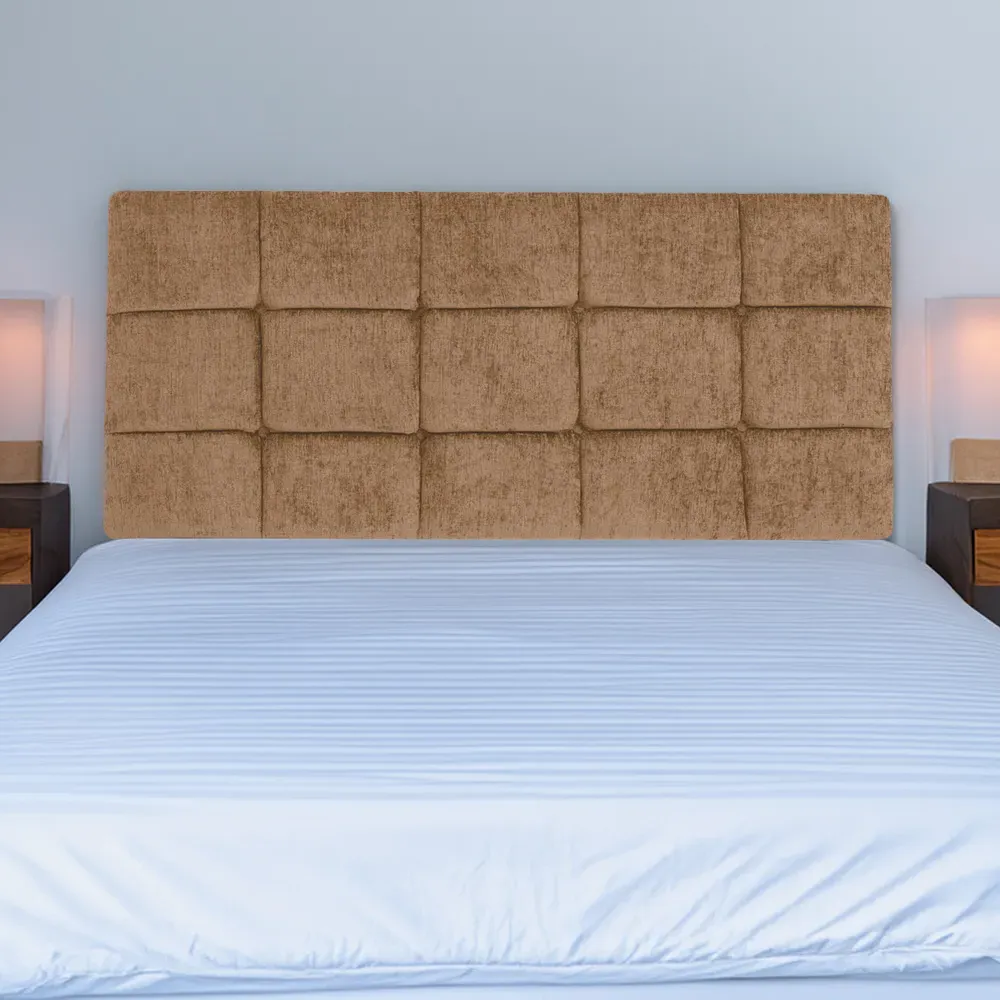 Pearl Double Squared Headboard - Cream, Chenille