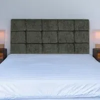 Pearl Double Squared Headboard - Grey, Chenille