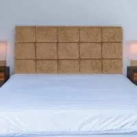 Pearl King Size Squared Headboard - Cream, Chenille