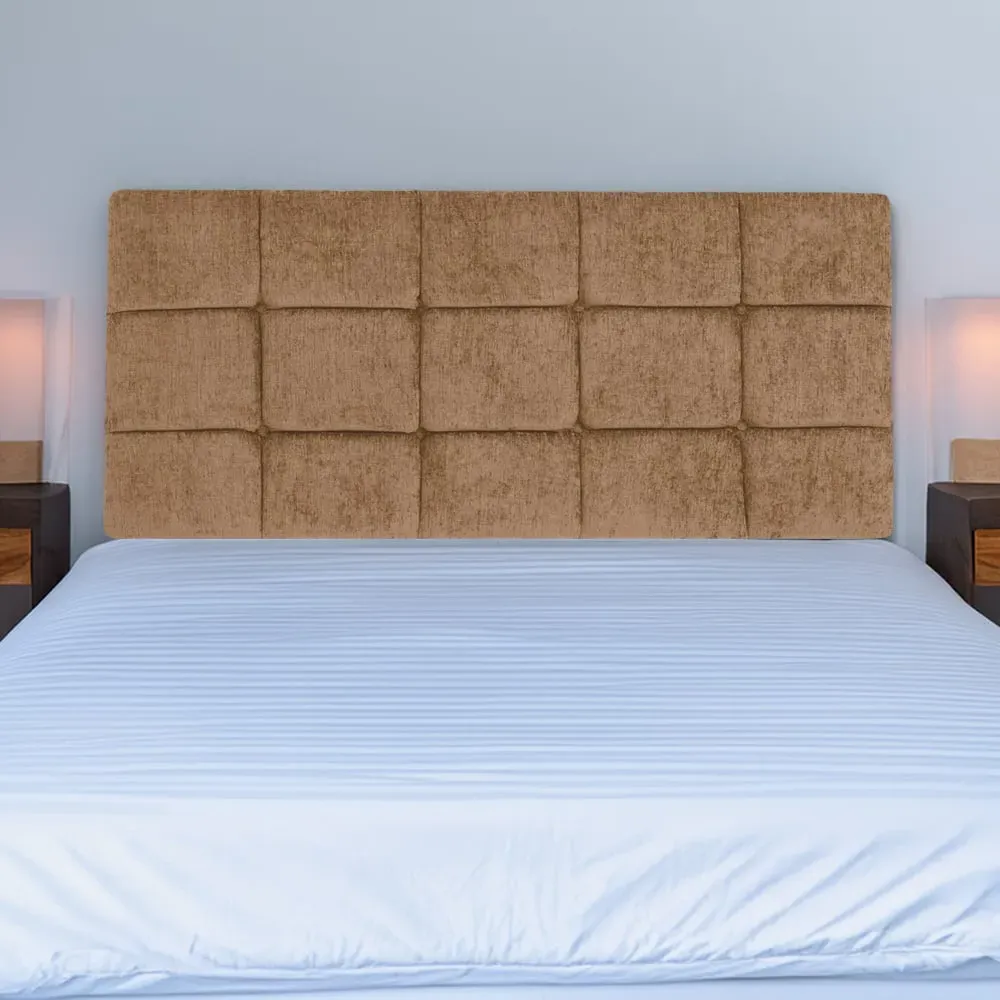 Pearl King Size Squared Headboard - Cream, Chenille