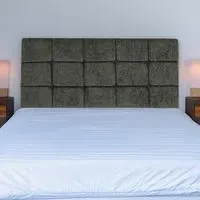 Pearl King Size Squared Headboard - Grey, Chenille