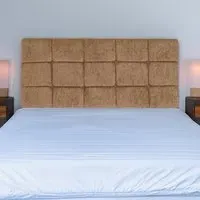 Pearl Single Squared Headboard - Cream, Chenille