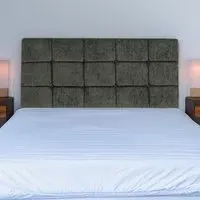 Pearl Single Squared Headboard - Grey, Chenille