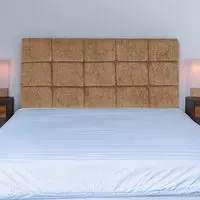 Pearl Small Double Squared Headboard - Cream, Chenille