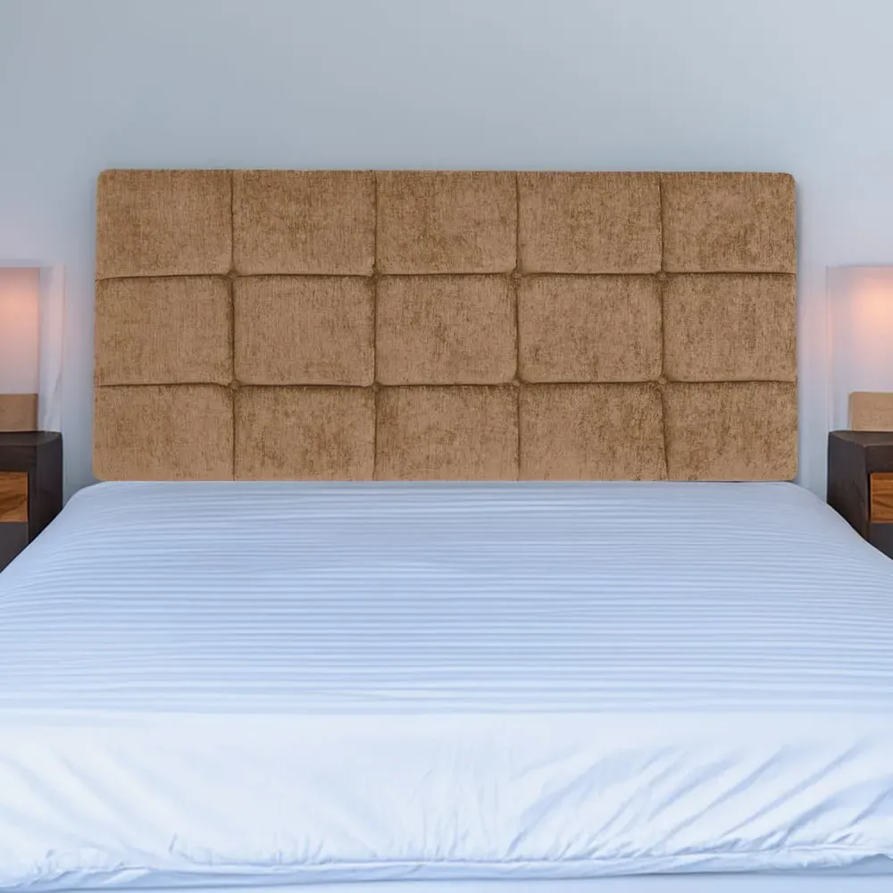 Pearl Small Double Squared Headboard - Cream, Chenille