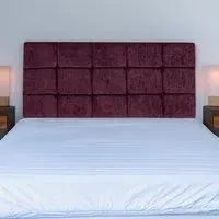 Pearl Small Double Squared Headboard - Purple, Chenille