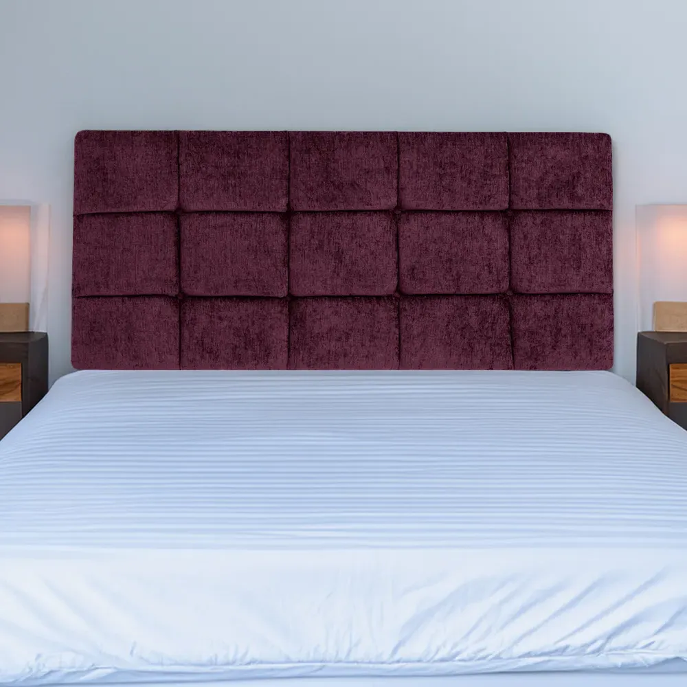 Pearl Small Double Squared Headboard - Purple, Chenille