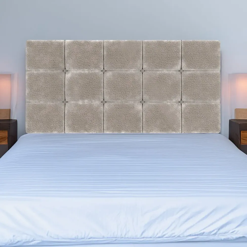 Pearl Small Double Squared Headboard - Silver, Chenille