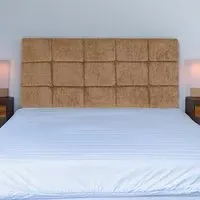 Pearl Super King Size Squared Headboard - Cream, Chenille