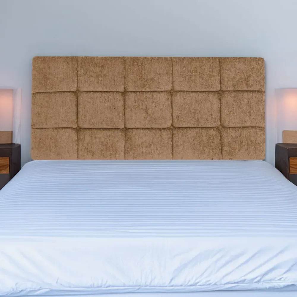 Pearl Super King Size Squared Headboard - Cream, Chenille