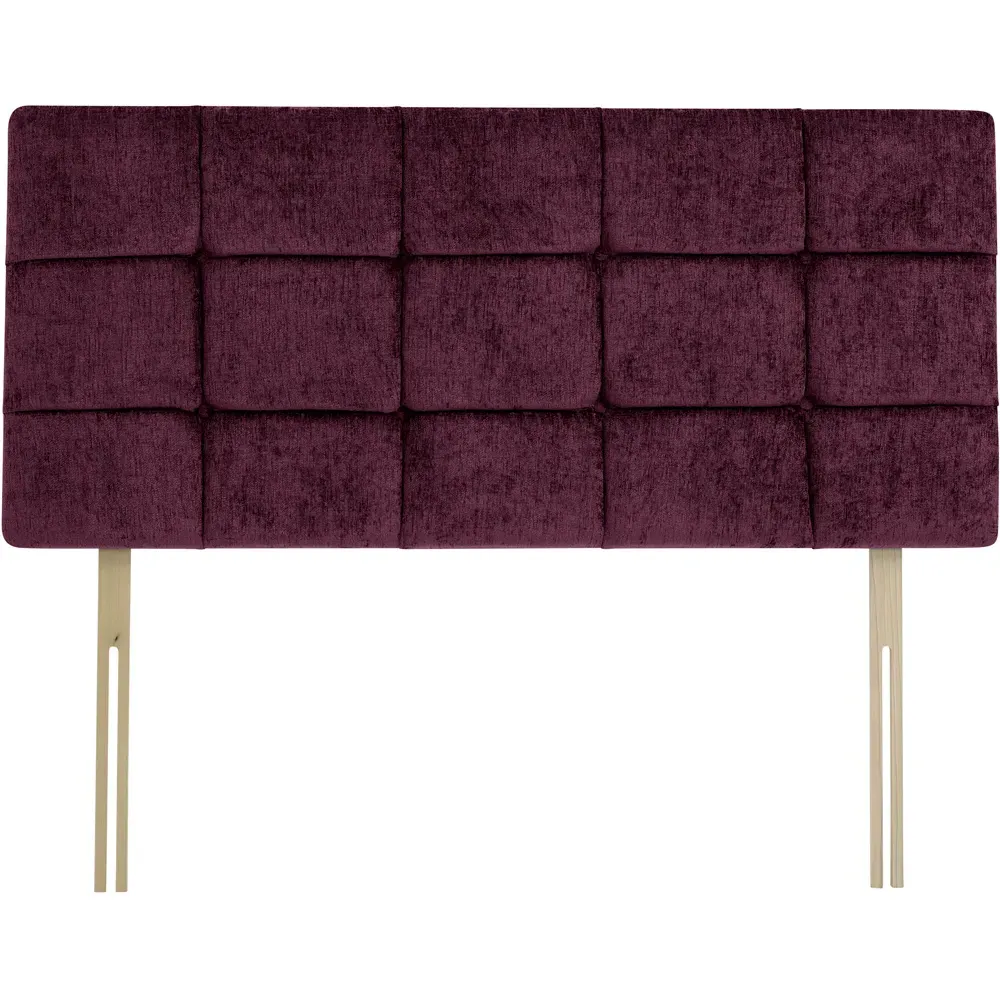 Pearl Super King Size Squared Headboard - Purple, Chenille