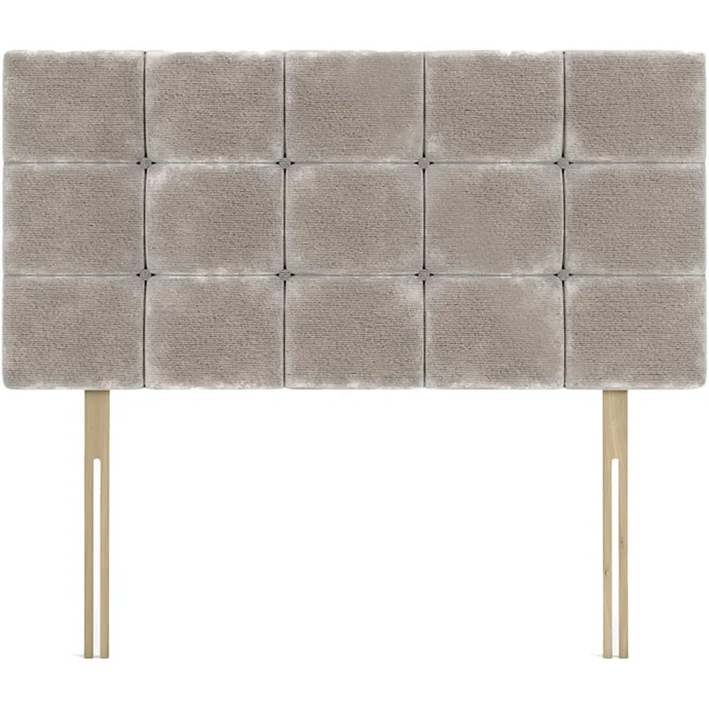 Pearl Super King Size Squared Headboard - Silver, Chenille