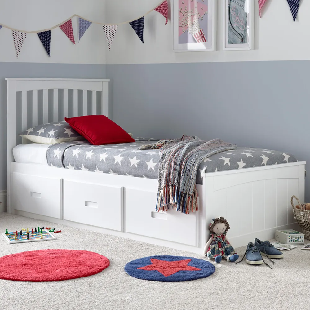 Quest 3 Drawer Bed Frame with Pocket Mattress - White