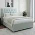Single 2 Drawer Divan Base with Lona Headboard - Duck Egg, Linen