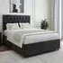 Single Divan Base with Headboard - Black, Linen