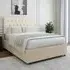 Single Divan Base with Headboard - Cream, Linen